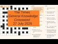 The Times weekly General Knowledge Crossword No 348