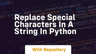replace special characters in a string in python