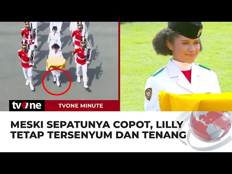 Detik-detik Sepatu Lilly Wenda Paskibraka Pembawa Baki Copot, Tetap Profesional
