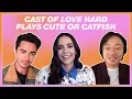 Cast of Love Hard plays Cute or Catfish Tinder