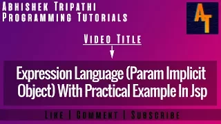 Expression Language In Jsp Part-21 Param Implicit Object of EL Jsp EL