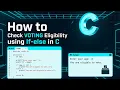How to Check Voting Eligibility Using If-Else Statement in C Language C Programming Tutorial