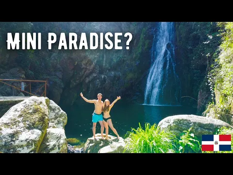 We swam in SALTO DE AGUAS BLANCAS WATERFALL (Constanza Dominican Republic)