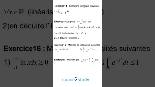 Exercices 14 15 16 17 Calculs Intégrales 2BAC Exercices Corrigés 0706 Space2study 
