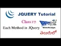 JQuery Each Method in Telugu VLR Training Class 79