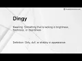 Dingy Meaning