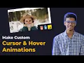 How to Make Custom Cursor and Hover Animation using HTML CSS Javascript Tutorial DoCoNation