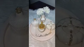 طقم كونكريت بالوان الأوف وايت بالشوجر الدهبى كونكريت فازات بونبونيرة توزيعات اكسبلور 