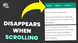 How to Hide a Navigation Bar When Scrolling Down - HTML CSS JavaScript Web Design Tutorial