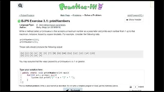 Java Practice It 3 1 printNumbers method basics
