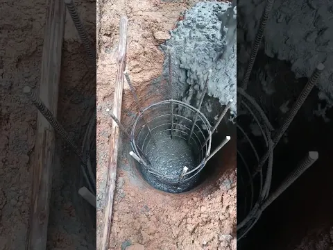Pile Filling Process With Concrete - Good tools and machinery make work easy