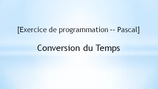 Exercice de programmation -
