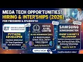 MEGA HIRING 2026 Samsung Fellowship IISc AI-ML Internship Python Developer Jobs