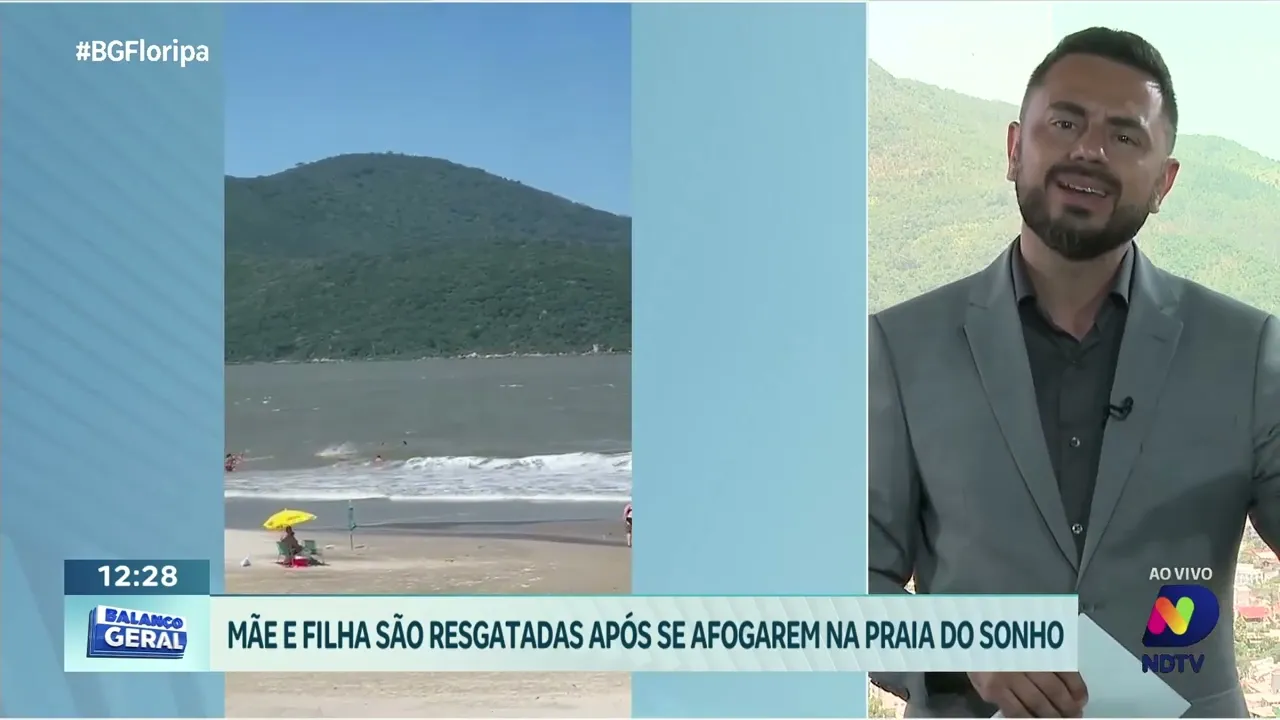 Mãe e filha salvas após afogamento na Praia do Sonho, em Palhoça