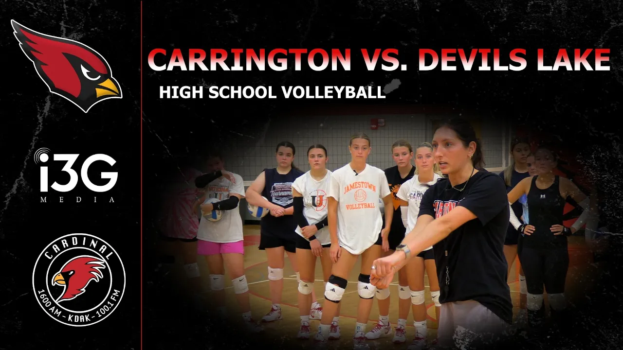 NDHSAA Region 2A Volleyball: Carrington Cardinals vs Devils Lake Firebirds