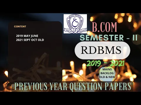 Download MP3 RDBMS Semester 2 | Previous Years Question Papers | 2019 & 2021 | OU | B.com