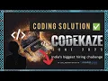 Codekaze June Coding Solution 2023 All Coding Solutions Coding Ninja Hiring Challenge