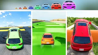 Big & Small Cars vs Speed Bumps Challenge – BeamNG.Drive