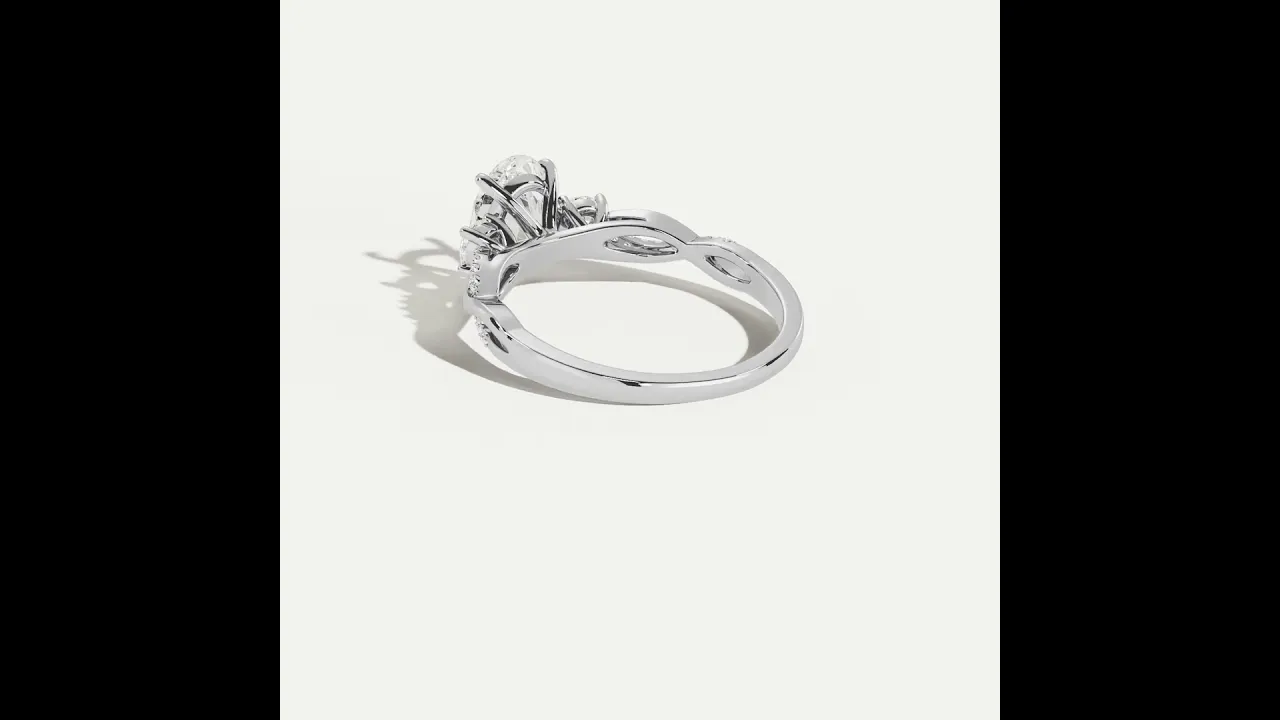 Eloise丨Oval Lab-Grown Diamond Twisted Engagement Ring with Side Accents