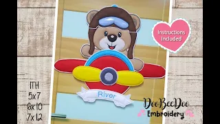 How to make a ITH Aviator Bear Door Ornament Step by Step