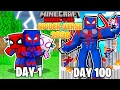 I Survived 100 DAYS as SPIDERMAN 2099 in HARDCORE Minecraft