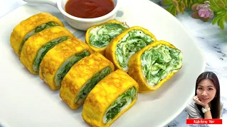 ไข่ม้วนผัก เมนูง่ายๆ Lettuce Egg Roll | Kitchen Me