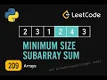 LeetCode 209 Minimum Size Subarray Sum Python Solution Sliding Window