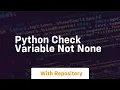 python check variable not none