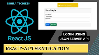Login implementation using JSON Server REST API React authentication React JS Full Course