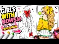 Girls With Bows Coloring Compilation Relaxing Coloring Pages