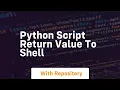 python script return value to shell
