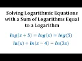 Ex Solve Logarithmic Equations Containing Only Logarithms