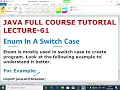 JAVA LECTURE - 61 Enum In A Switch Case Full Explanation With Example EnhanceCodeLearning