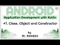 Class Object and Constructor in Kotlin Object Oriented Programming Concepts in Kotlin