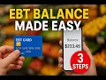Check EBT Card Balance - Number or Use The App