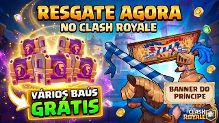 SAIU! Recompensas GRÁTIS no Clash Royale: Banner do Príncipe + Baús! 🎁