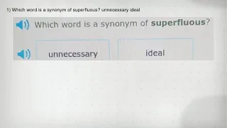 1 Which word is a synonym of superfluous unnecessary ideal