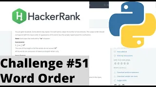 Hackerrank Python Challenge Word Order