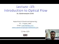 Computer Vision Lecture-2 Introduction to Optical Flow
