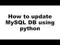 How to update MySQL DB using python