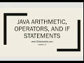 Lesson 3 Java Arithmetic Operators and Nested If Statements