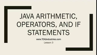 Lesson 3 Java Arithmetic Operators and Nested If Statements