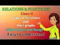 Types of Functions and their graphs Class 11 Maths chapter 2 Relations and Functions 2021