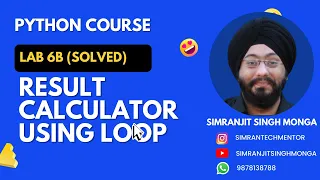 Lab 6b Result Check Python Solved Program Simranjit Singh Monga
