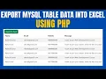 PHP Excel Export Export Data to Excel in PHP Export MySQL table Data into Excel in PHP