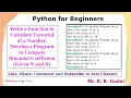 Python Program to Compute Binomial Coefficient using the Function to Calculate Factorial of a number