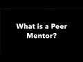 What is a Peer Mentor