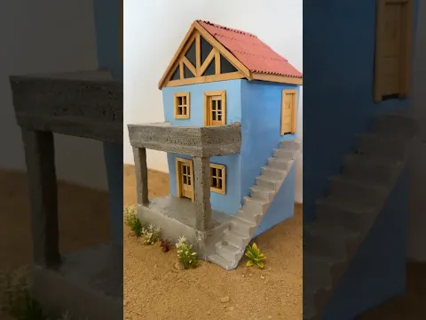 Casa rústica com varanda em concreto #shorts