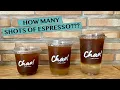 ICED AMERICANO - HOW MANY SHOTS PER CUP SIZES 22OZ Starbucks vs Chao Recipes
