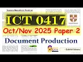 IGCSE ICT 0417 November 2025 Paper 2 Document Production